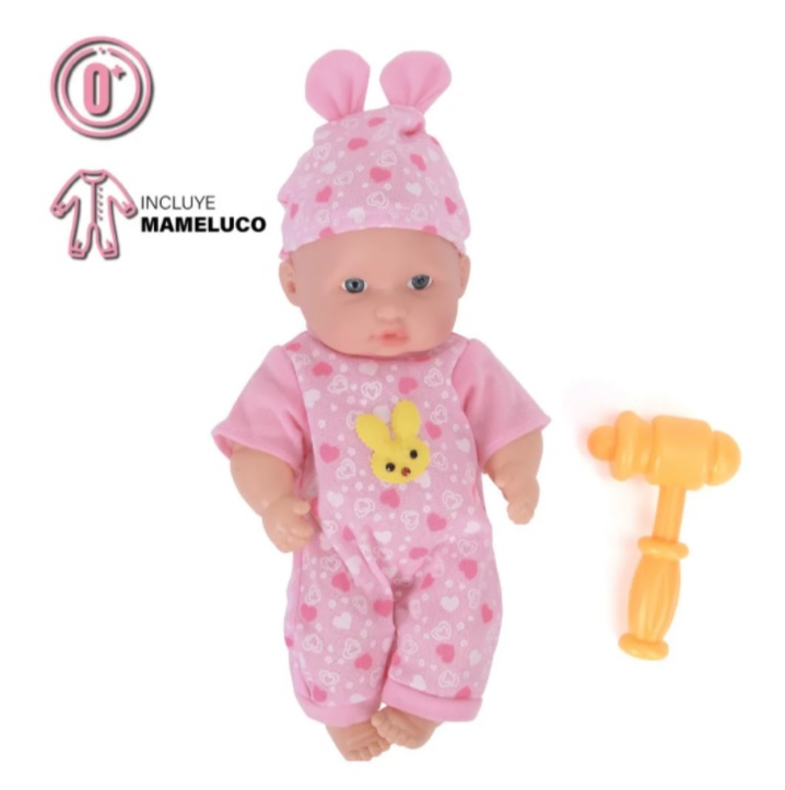 Muñeca Bebe Cutie Baby Mameluco Rosa Conejo