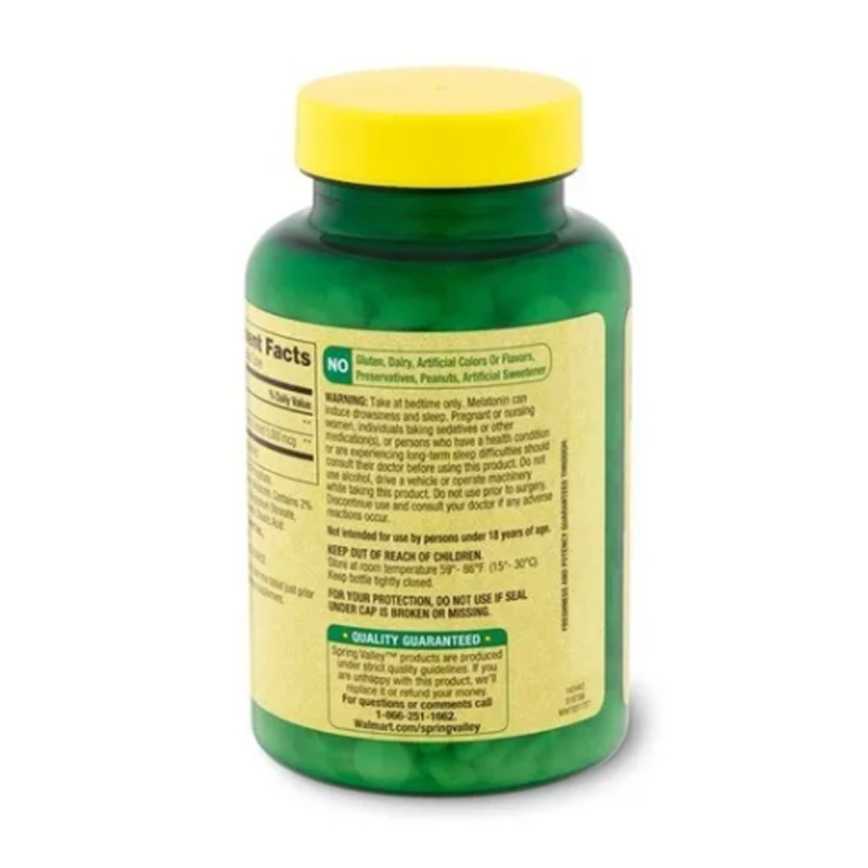 Melatonina 10mg Spring Valley 240 tabletas con Balsamo de Limón Extra Fuerza Mejora Sueño Descanzo 