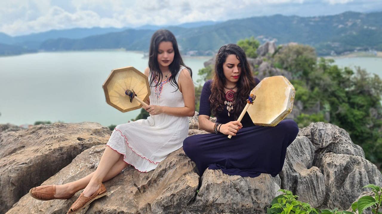 Pichilia Tambor ceremonial Chamánico grande, instrumento, musica, naturaleza, sonidos, indigenas, artesania, mayas, aztecas