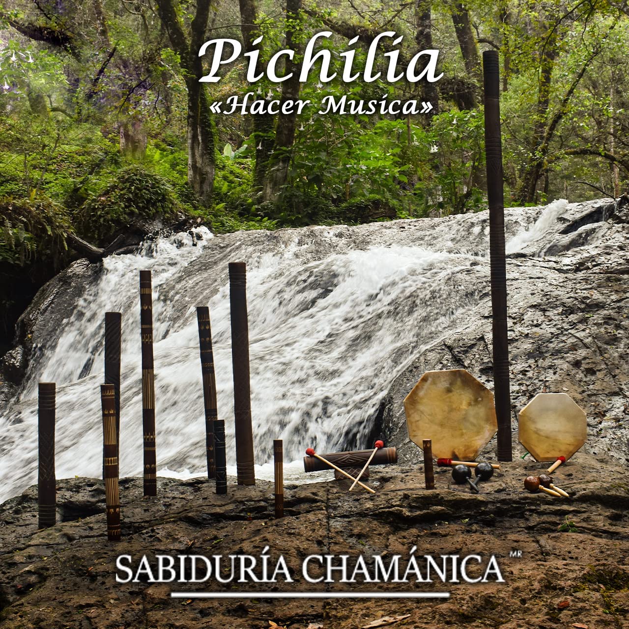 Palo de lluvia Chamanico Mediano 60CM - kuauuatsali kiauitl, instrumento, musica, naturaleza, sonidos, indigenas, artesania, mayas, aztecas