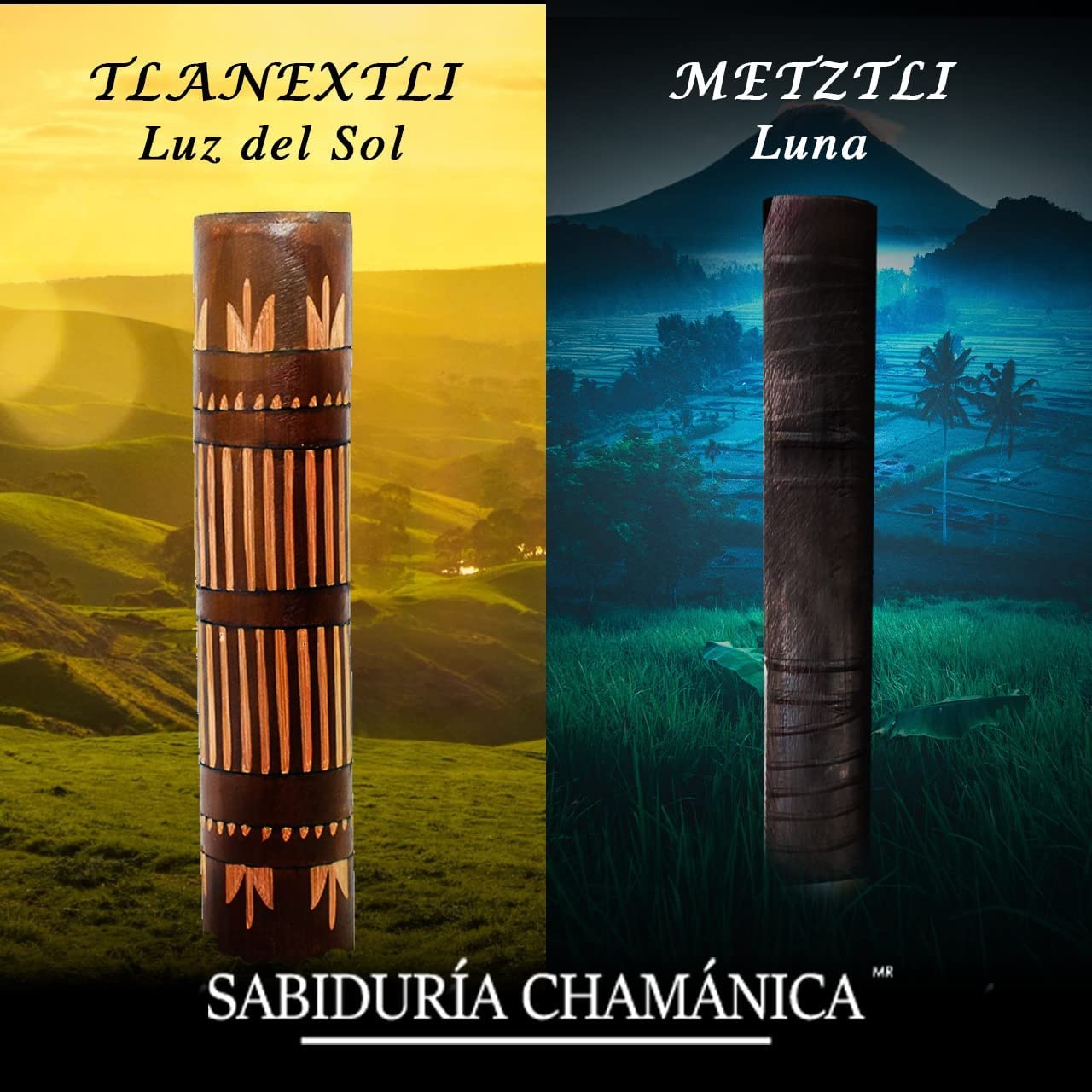Palo de lluvia Chamanico Mediano 60CM - kuauuatsali kiauitl, instrumento, musica, naturaleza, sonidos, indigenas, artesania, mayas, aztecas