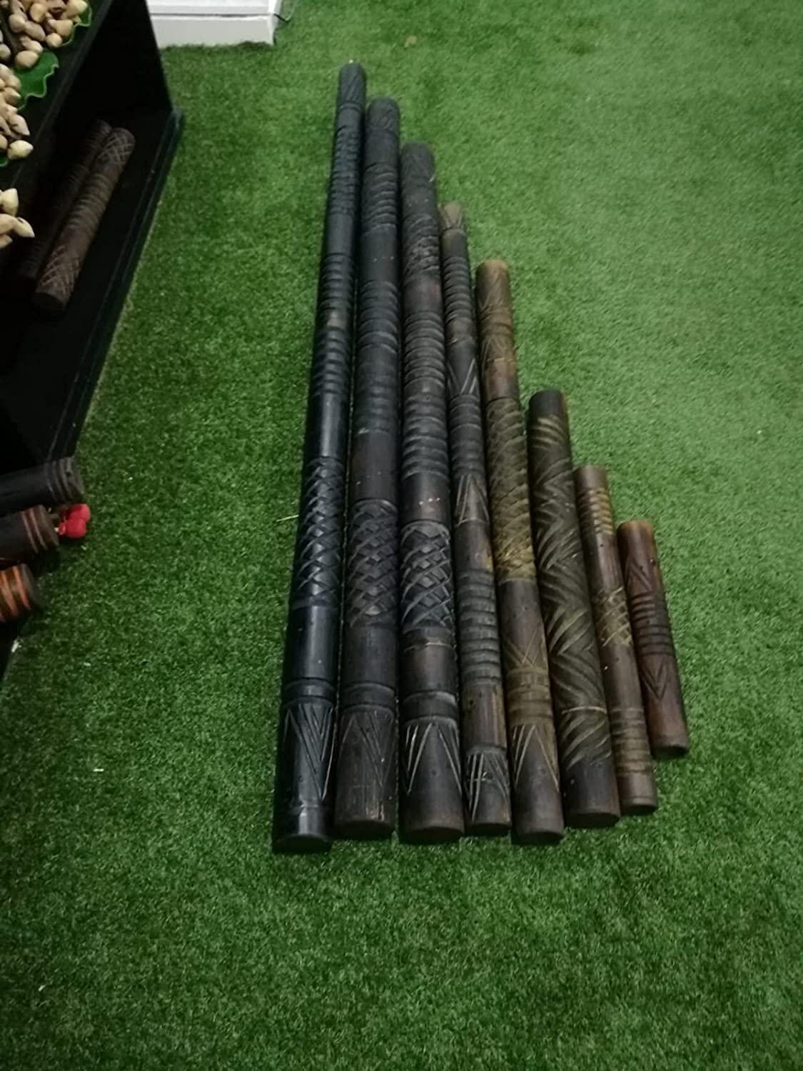 Palo de lluvia Artesanal de Bambú, Tallado a Mano  de 100CM - kuauuatsali kiauitl, instrumento, musica, naturaleza, sonidos, indigenas, artesania, mayas, aztecas