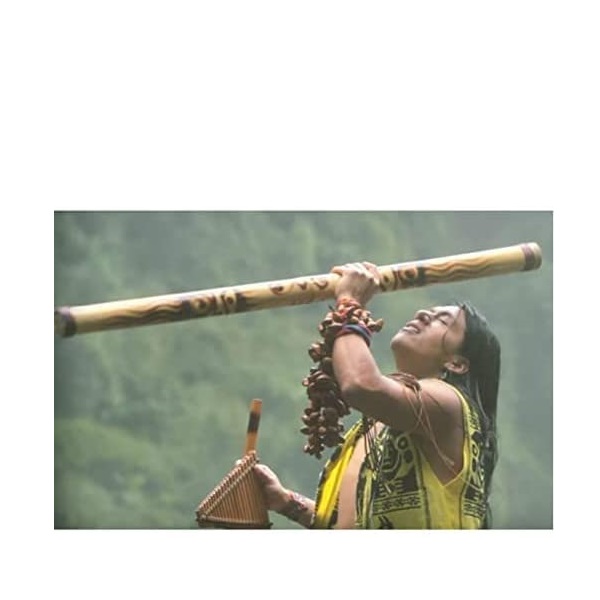 Palo de lluvia Artesanal de Bambú, Tallado a Mano  de 100CM - kuauuatsali kiauitl, instrumento, musica, naturaleza, sonidos, indigenas, artesania, mayas, aztecas