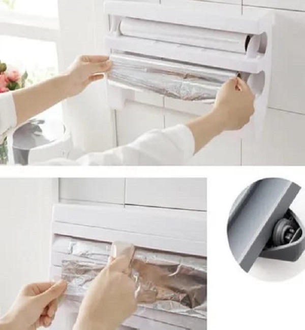 Porta Rollo De Servilletas Absorbentes, Papel Aluminio, Papel Transparente Para Cocina