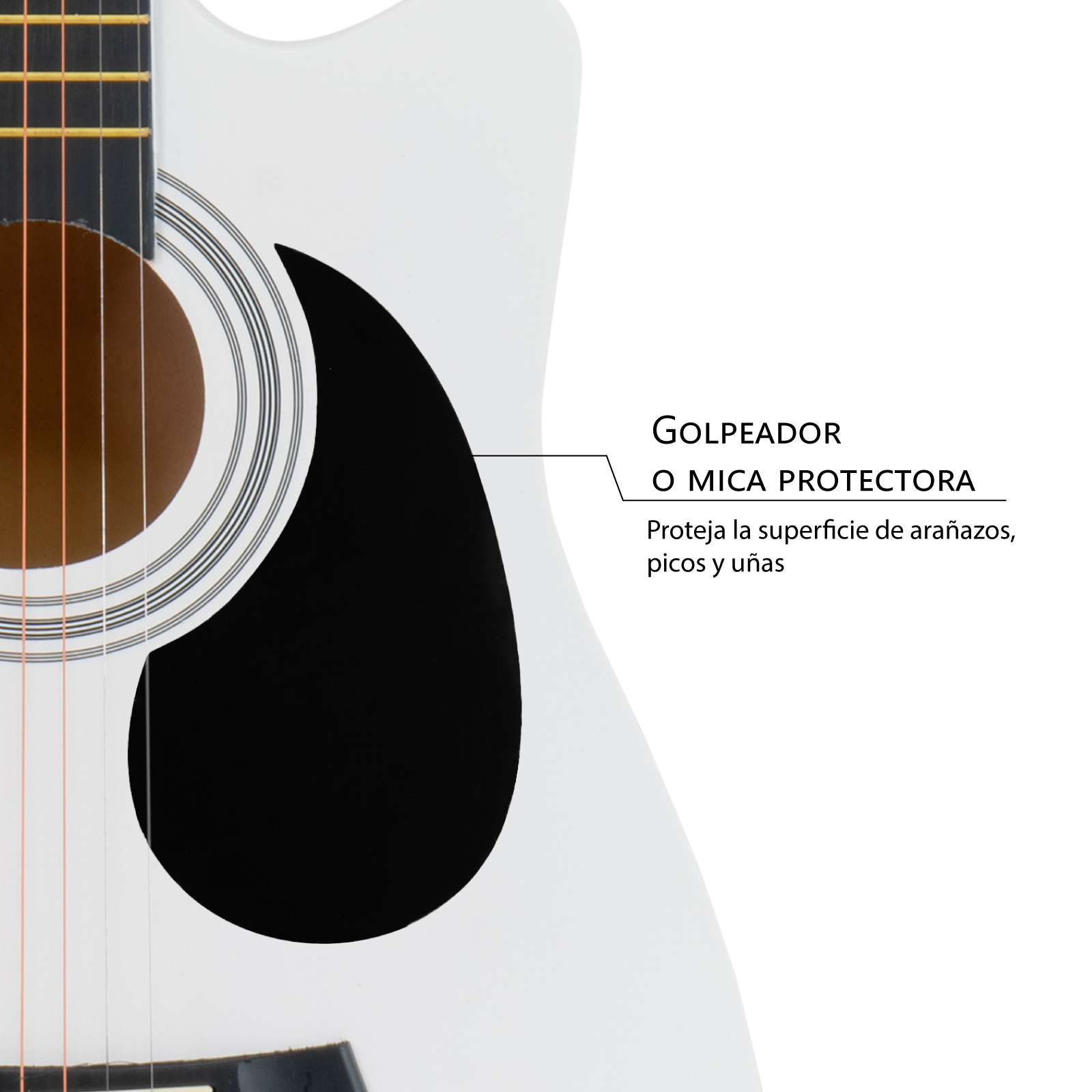 Kit de Guitarra Acústica Clásica con Accesorios, Funda, Afinador digital, Juego de cuerdas, Púas, Mica protectora