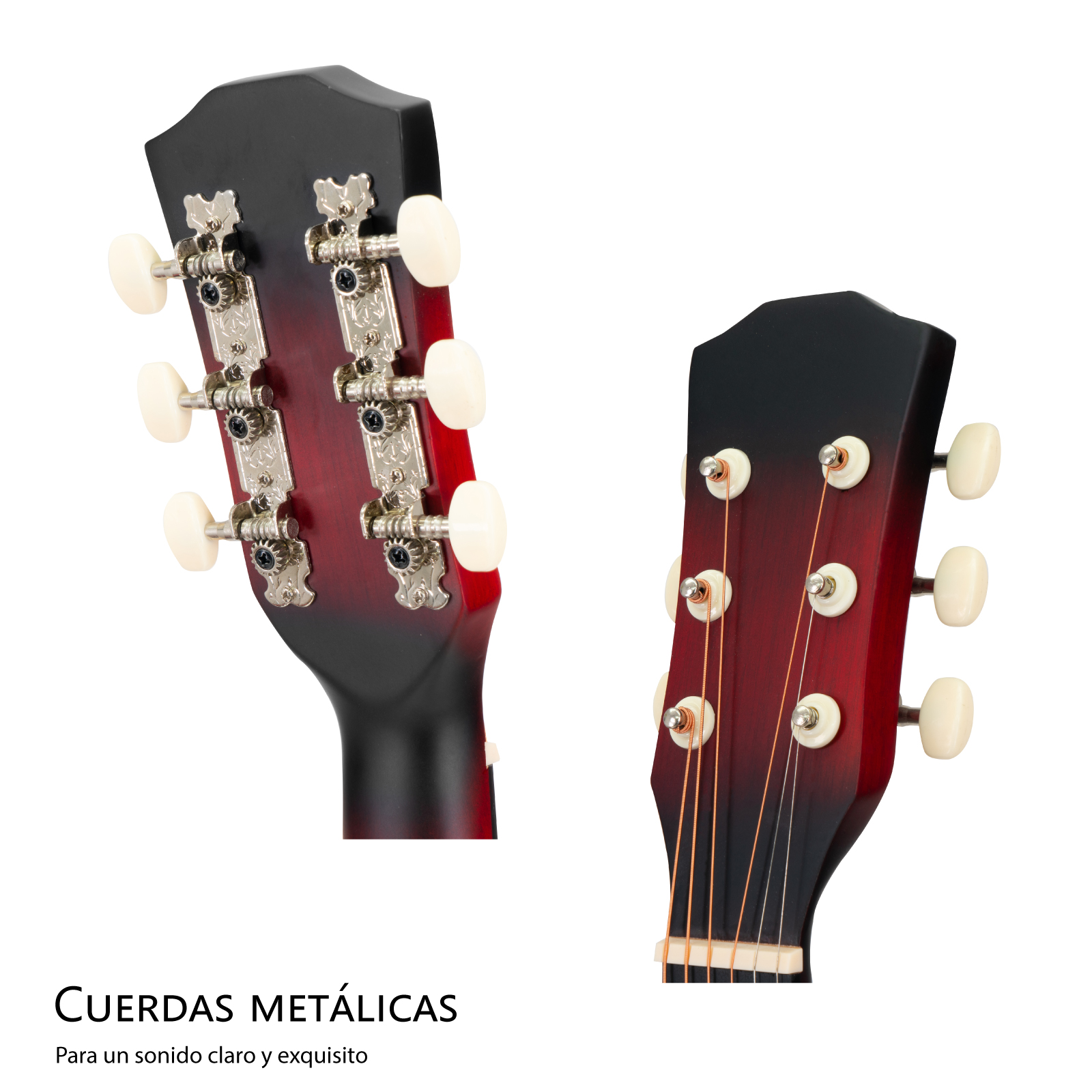 Kit de Guitarra Acústica Clásica con Accesorios, Funda, Afinador digital, Juego de cuerdas, Púas, Mica protectora