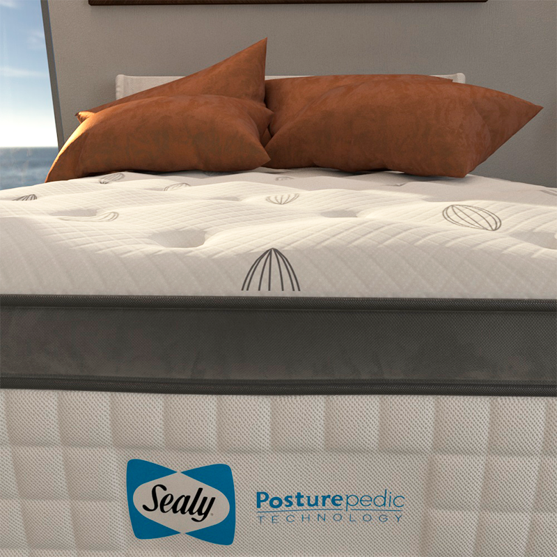 Colchón y Box Matrimonial Sealy Lugo Pontevedra Con Mega Colchoneta Memory Foam Descanso Premium