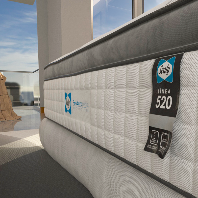 Colchón y Box Matrimonial Sealy Lugo Pontevedra Con Mega Colchoneta Memory Foam Descanso Premium