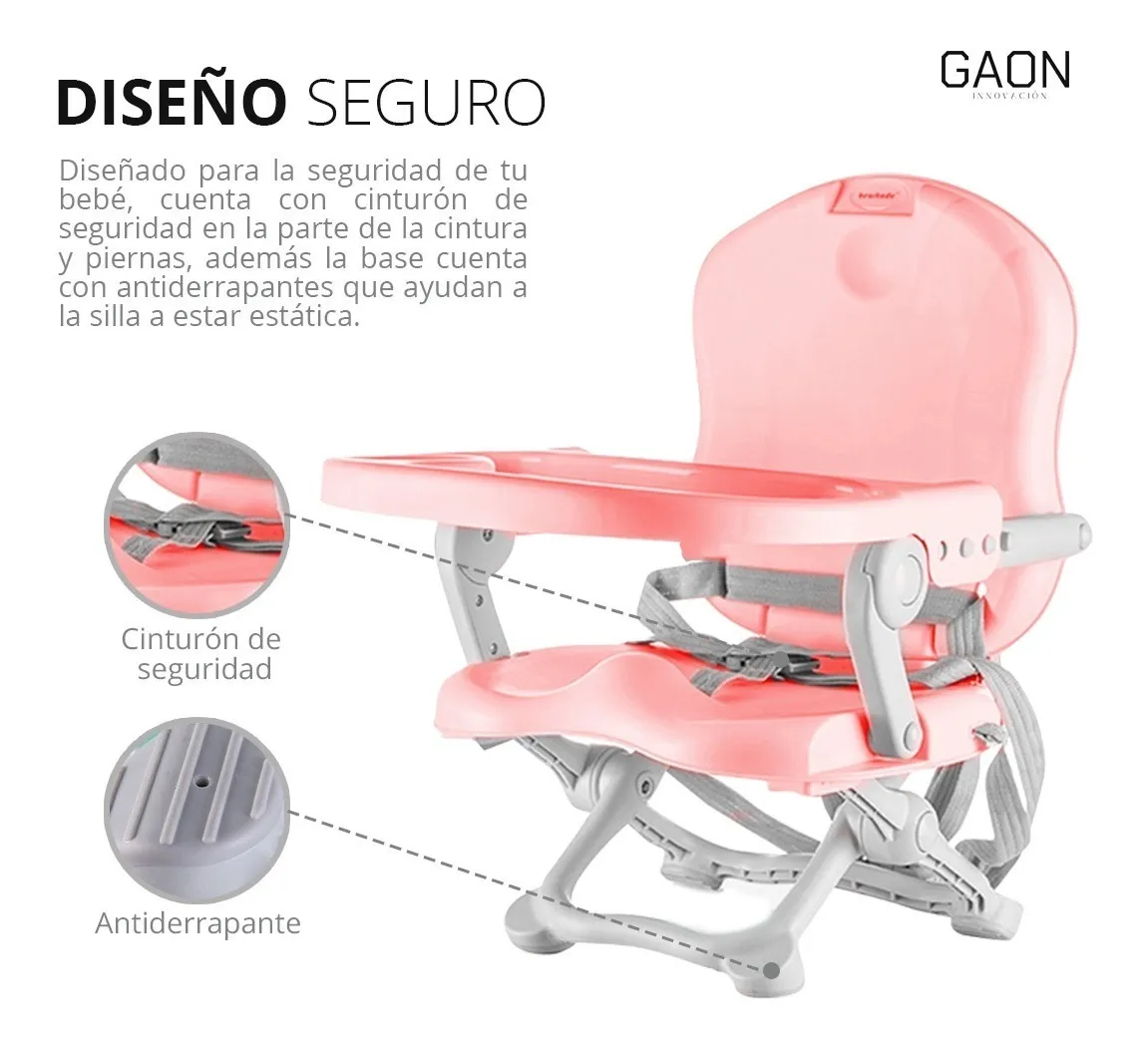 SILLA MODULAR PERIQUERA BEBE PORTATIL PLEGABLE ASIENTO CON CHAROLA PELDAÑOS GAON BOOSTER