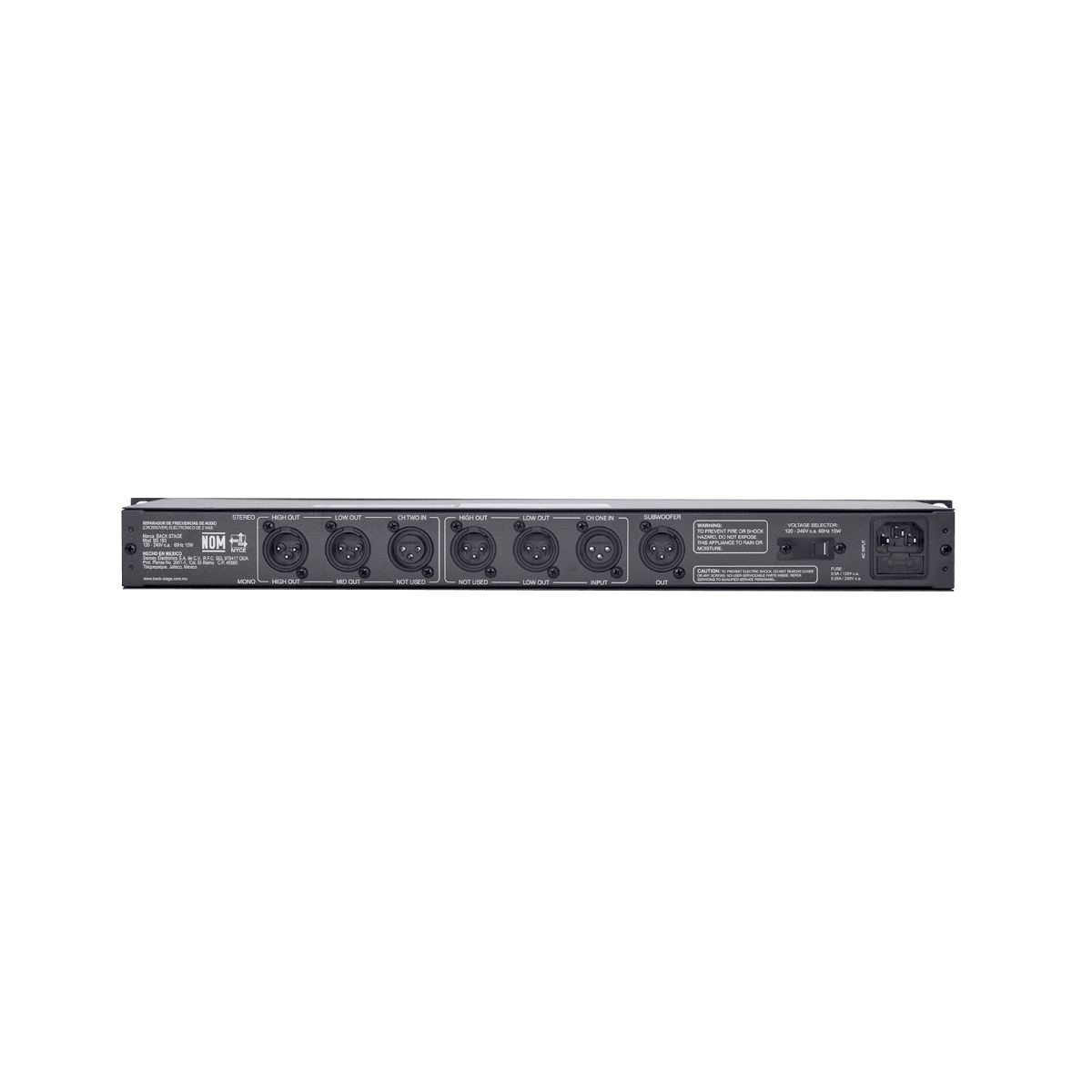 Crossover BACKSTAGE BS183 Negro XLR y PLUG