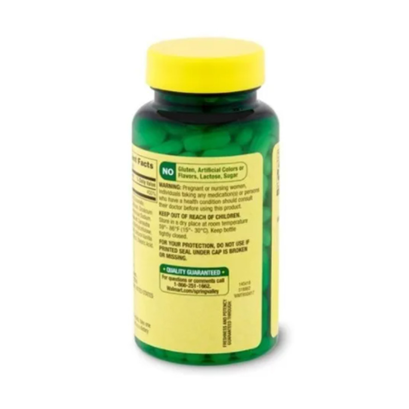 Zinc 50mg Spring Valley 200 tabletas Alta Potencia Inmunidad Piel