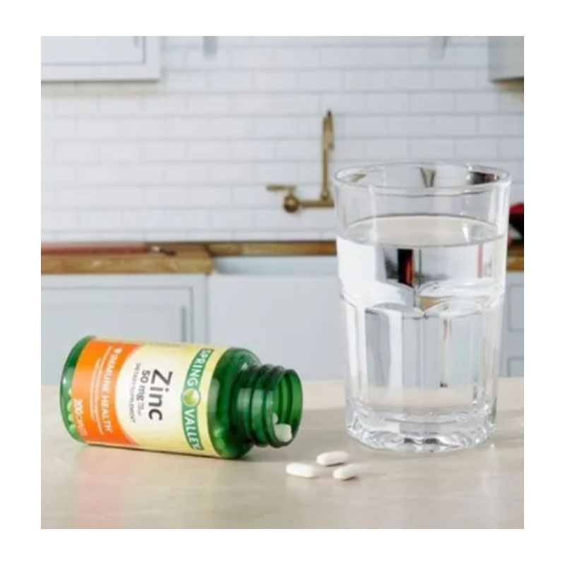 Zinc 50mg Spring Valley 200 tabletas Alta Potencia Inmunidad Piel