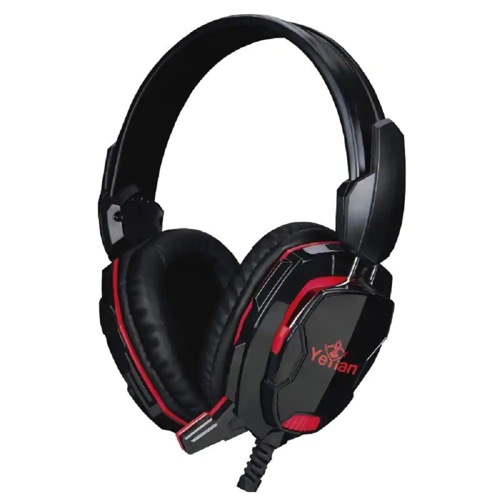 DIADEMA CON MICROFONO YEYIAN TEMPEST 2000 3.5MM NEGRO / ROJO