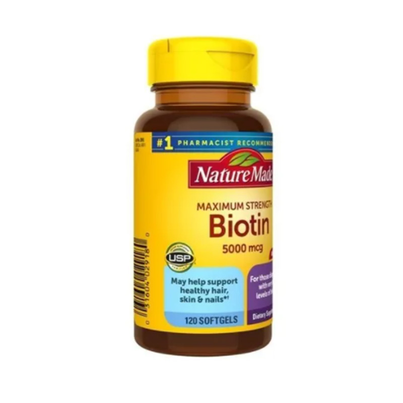 Biotin 5000 Mcg Ayuda Pelo Piel Y Uñas 120 Caps Maxima Resistencia 