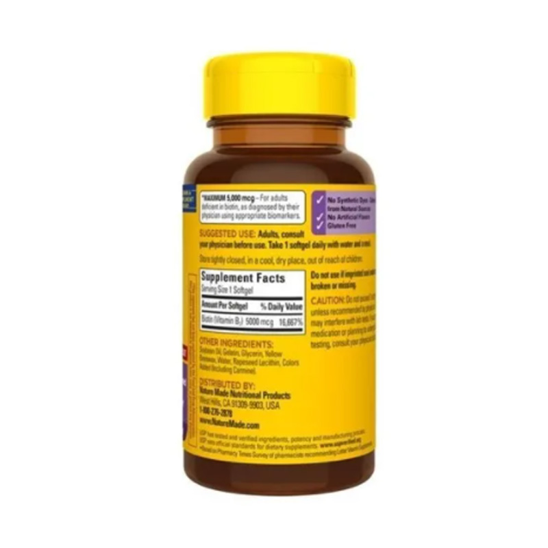 Biotin 5000 Mcg Ayuda Pelo Piel Y Uñas 120 Caps Maxima Resistencia 