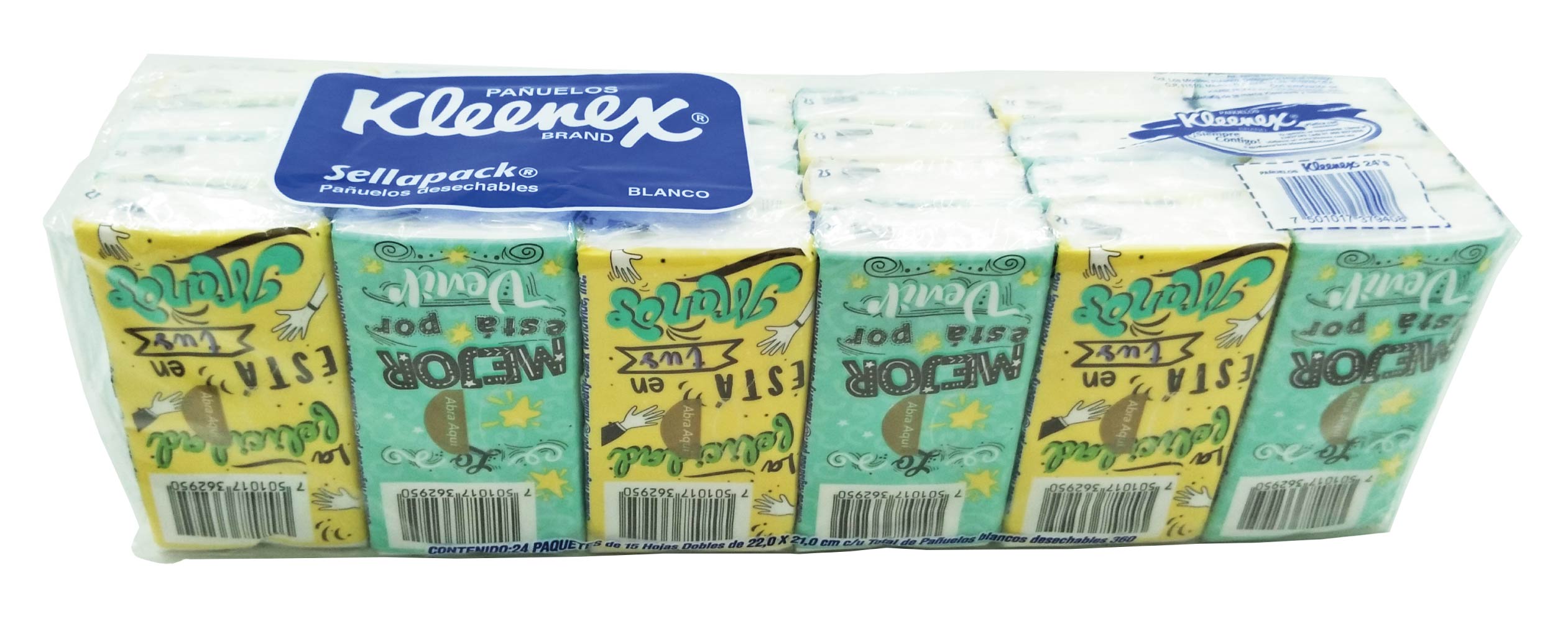Pañuelos Desechables Kleenex Sella Pack Con 24 Pzas