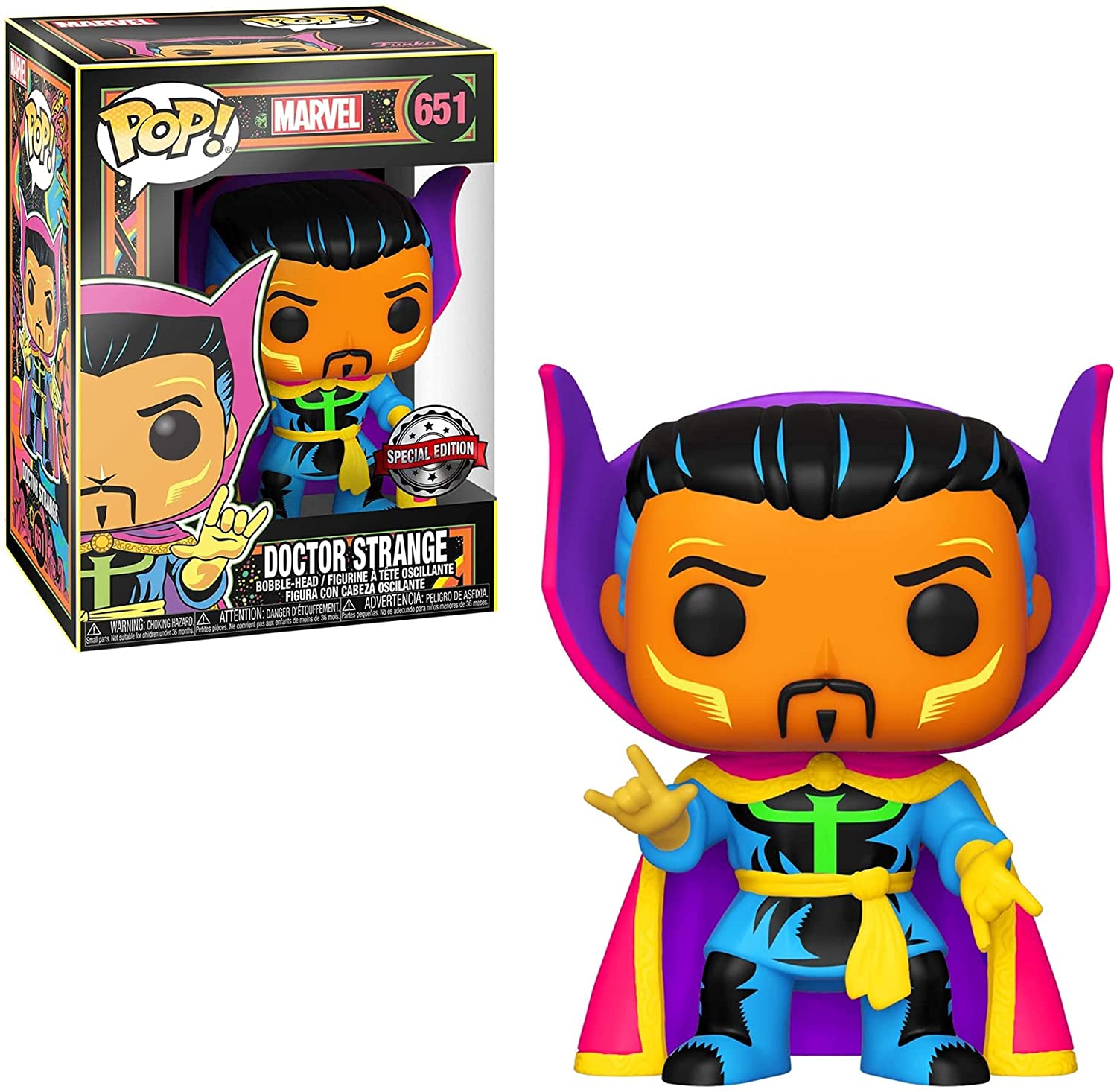 Funko Pop #651 Dr Strange Strange Black Light Special Edition