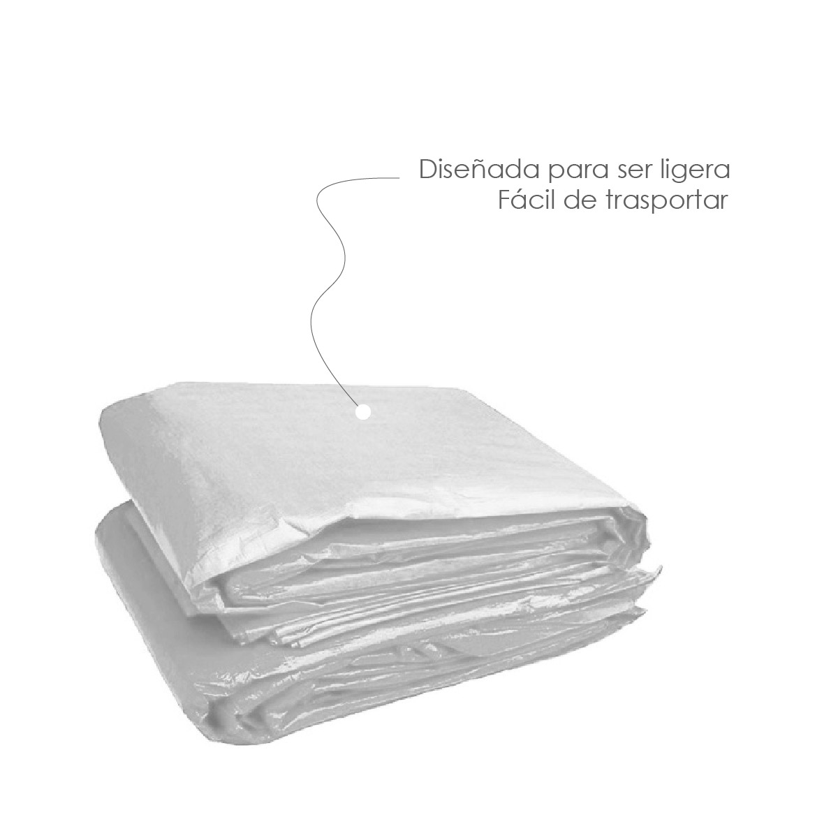 Repuesto de lona 1.5x1.5 m calibre 600D 100% impermeable (blanco)