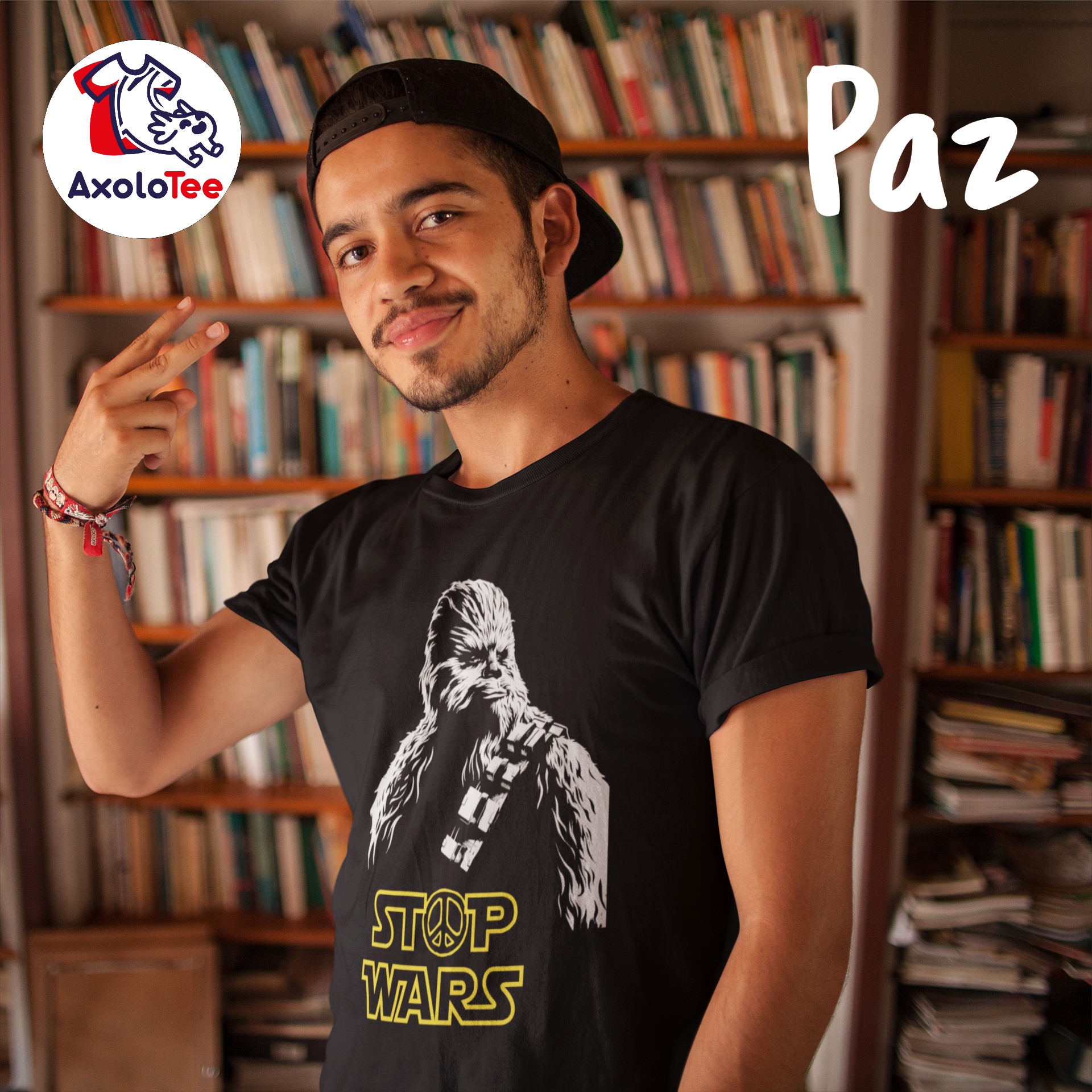 AxoloTee Playera Caballero - Stop Wars Chewbacca