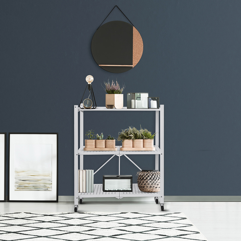 Estante Rack Plegable 3 Niveles Color Blanco, Lo Necesito