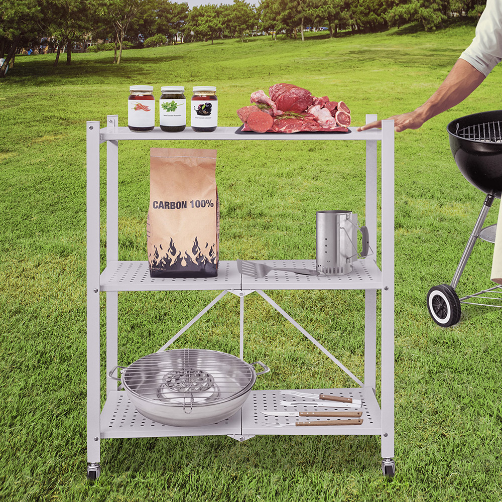 Estante Rack Plegable 3 Niveles Color Blanco, Lo Necesito