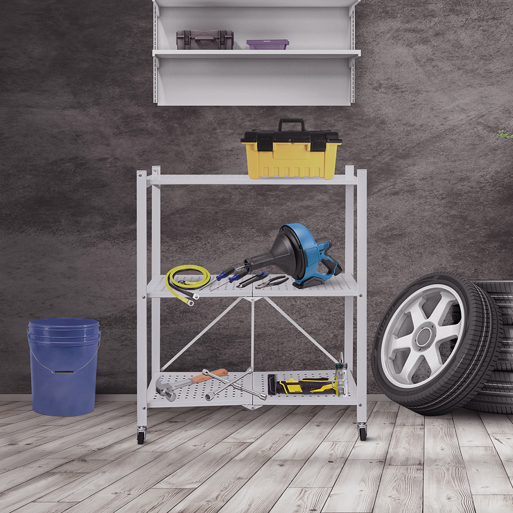 Estante Rack Plegable 3 Niveles Color Blanco, Lo Necesito