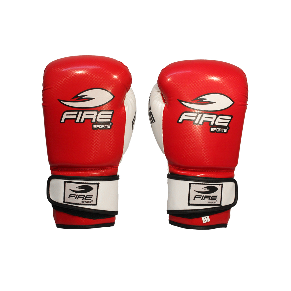 Guantes de Box Fire Sports PVC Boxing Color Rojo 12oz y 14oz 