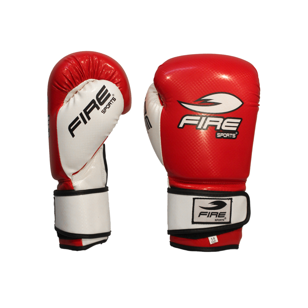 Guantes de Box Fire Sports PVC Boxing Color Rojo 12oz y 14oz 