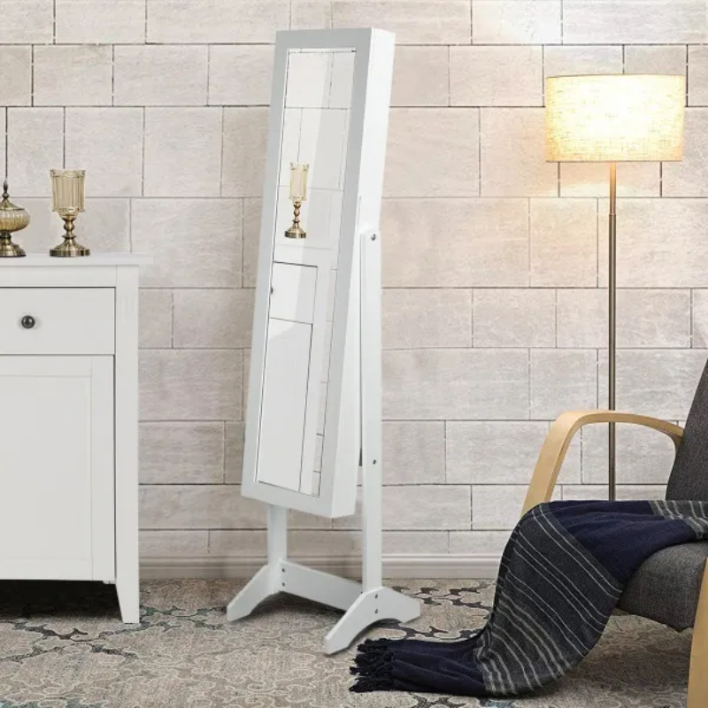 Organizador Espejo De Cuerpo Completo Yata Home H0250 MDF Godric Blanco END4