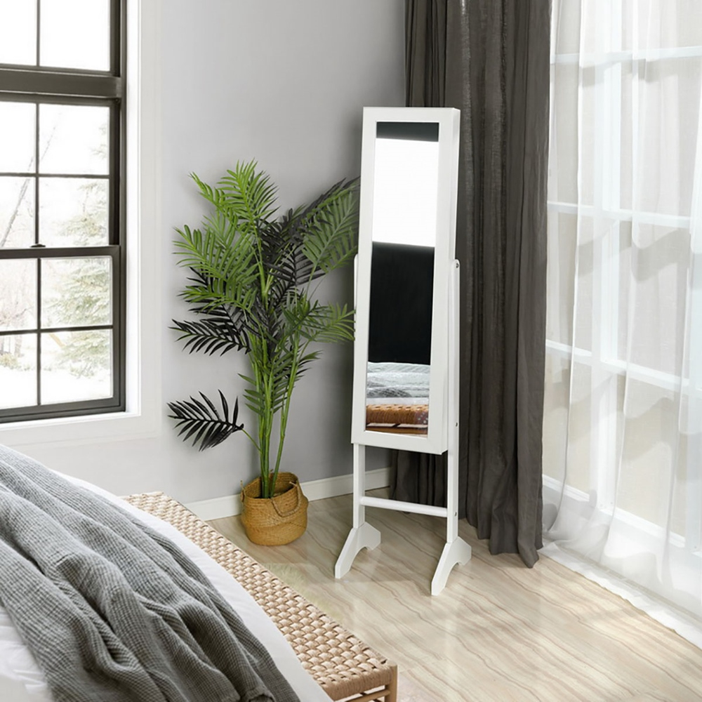 Organizador Espejo De Cuerpo Completo Yata Home H0250 MDF Godric Blanco END4