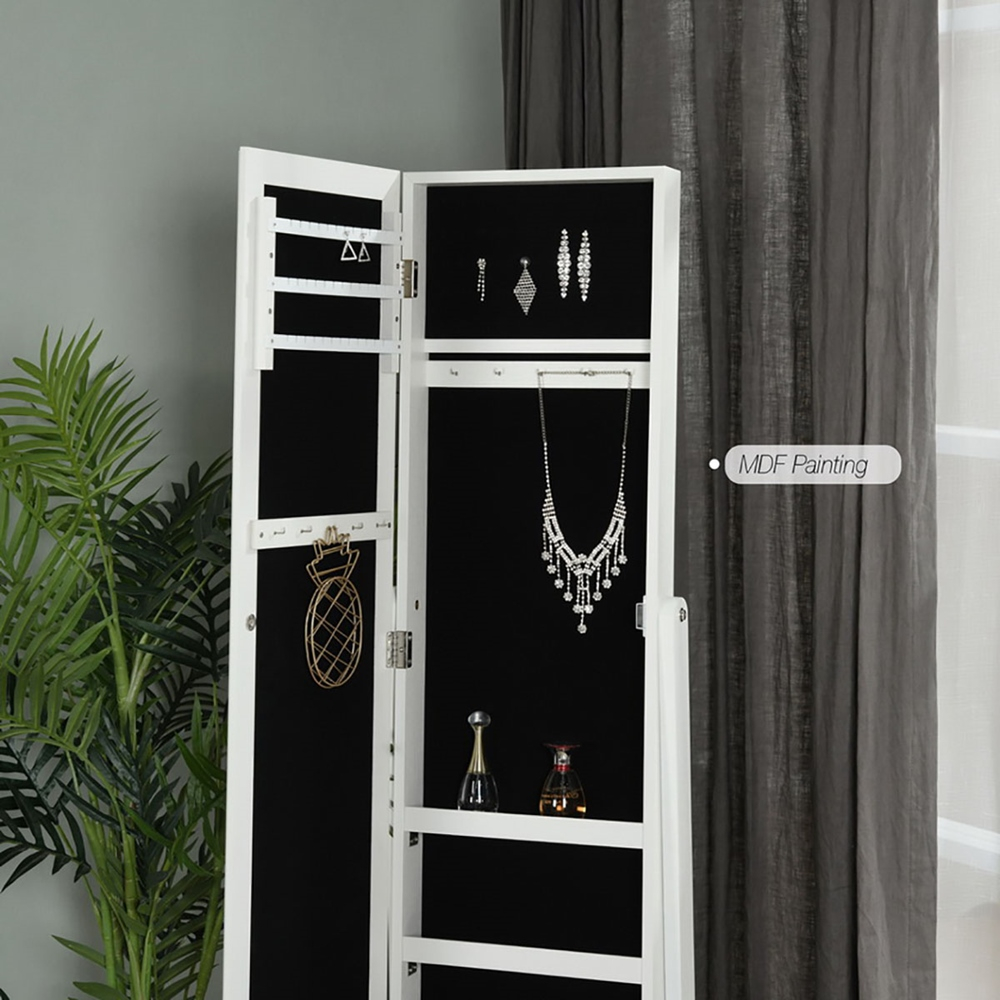 Organizador Espejo De Cuerpo Completo Yata Home H0250 MDF Godric Blanco END4