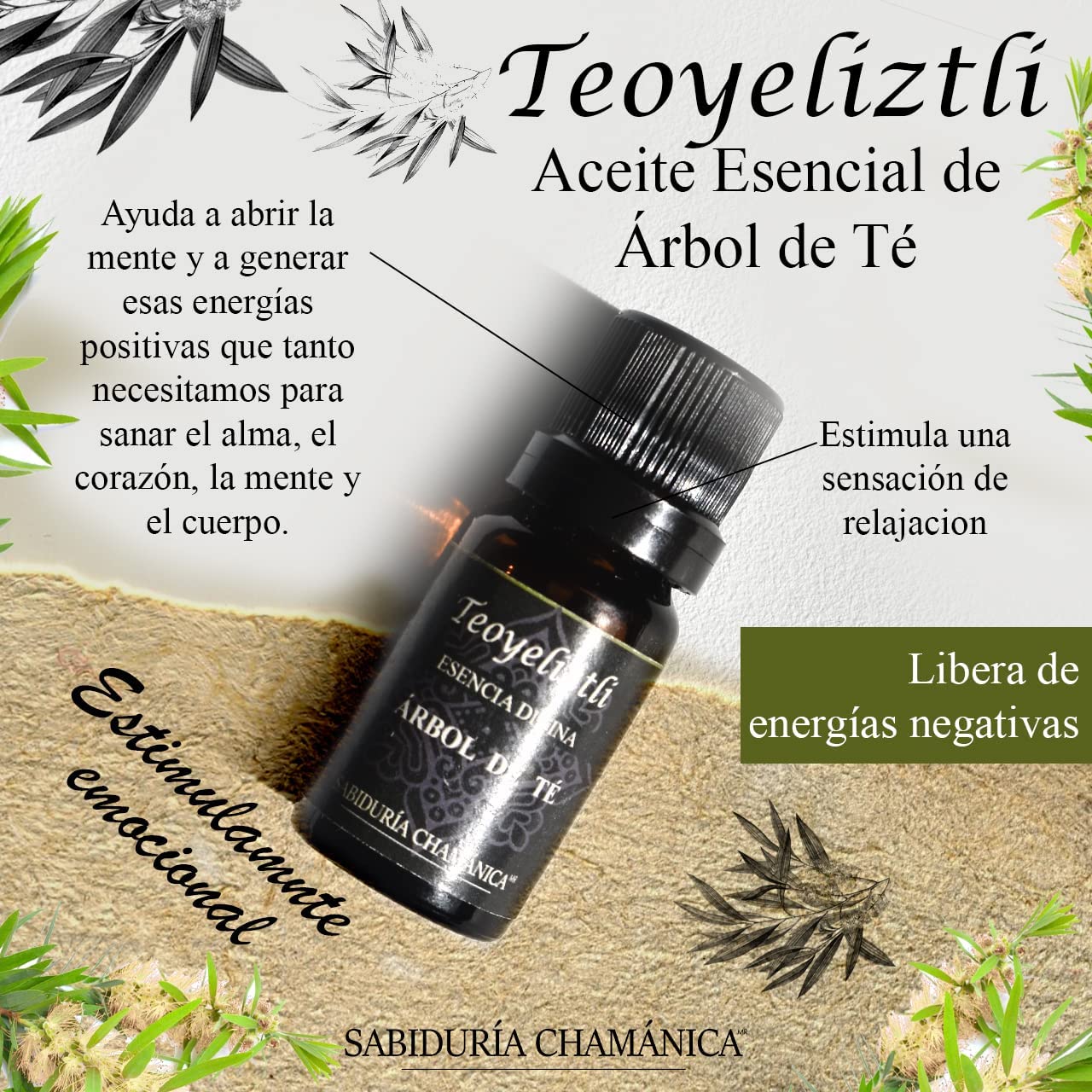 Aceite Esencial Árbol de Té Aromaterapia, difusor, hierbas, baños, splash, relajación, incienso, masajes, hidratación, meditación, yoga, bienestar, calma, paz, estres, relajante, aroma, frutal, herbal, bosque, naturaleza, esencia,