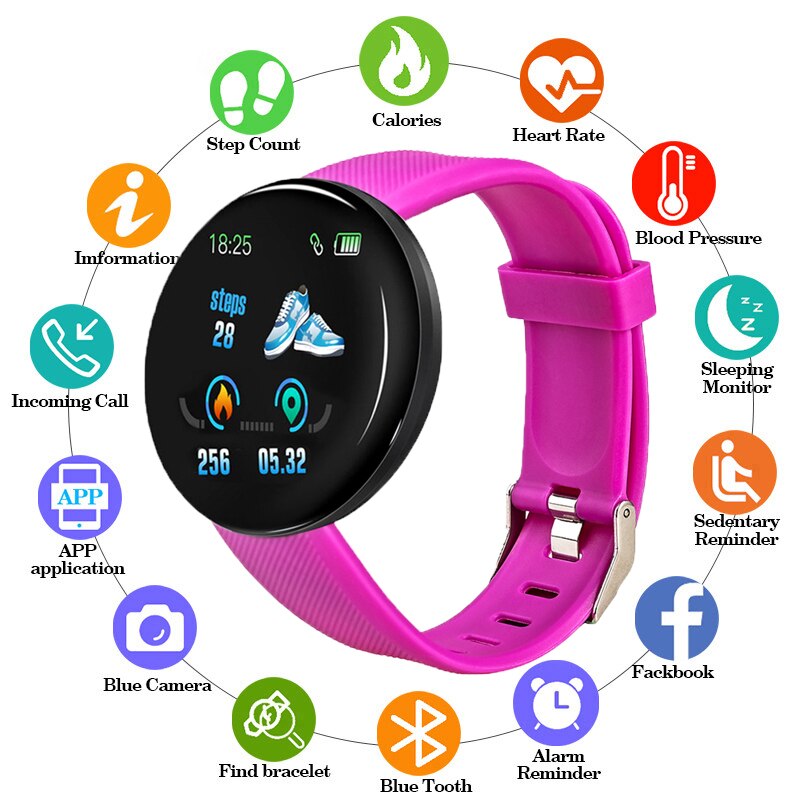 Smartwatch Reloj Inteligente morado Bluetooth con redes sociales