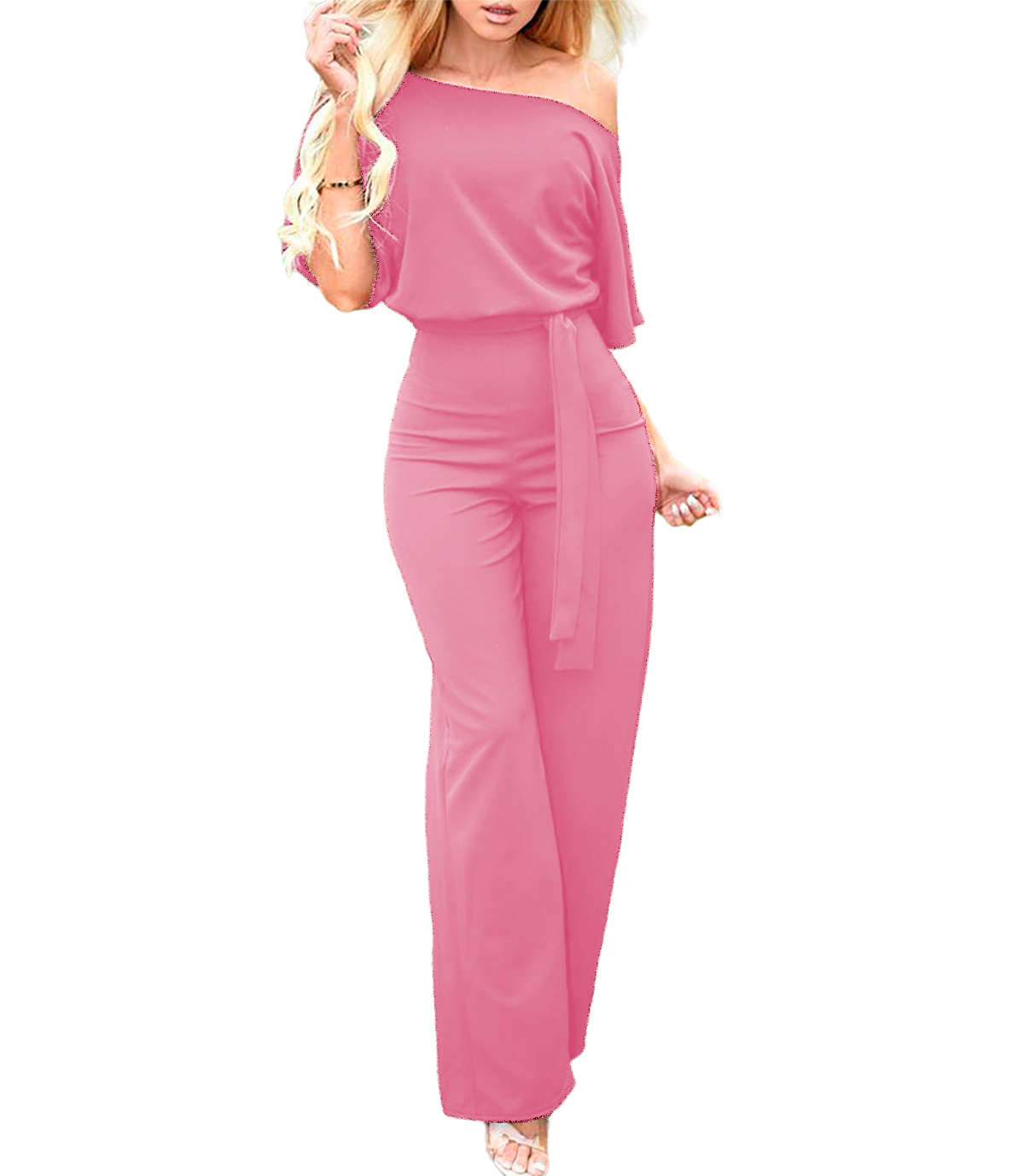 Palazzo asimetrico casual con cinturon