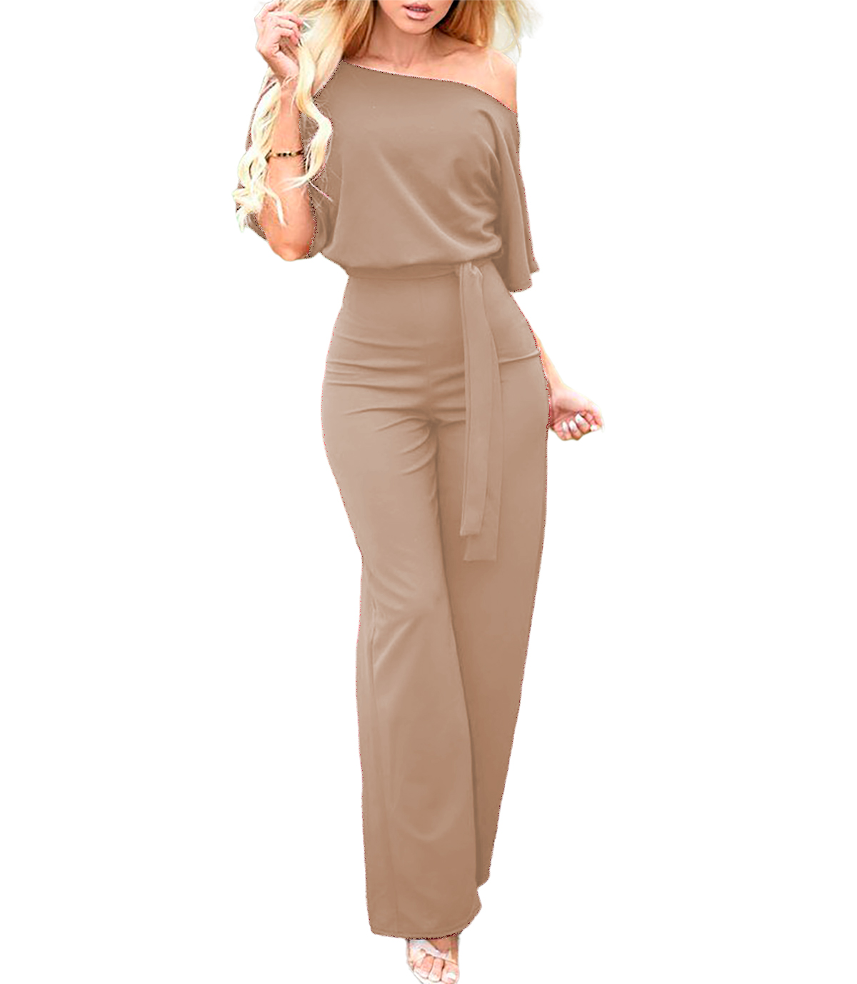 Palazzo asimetrico casual con cinturon