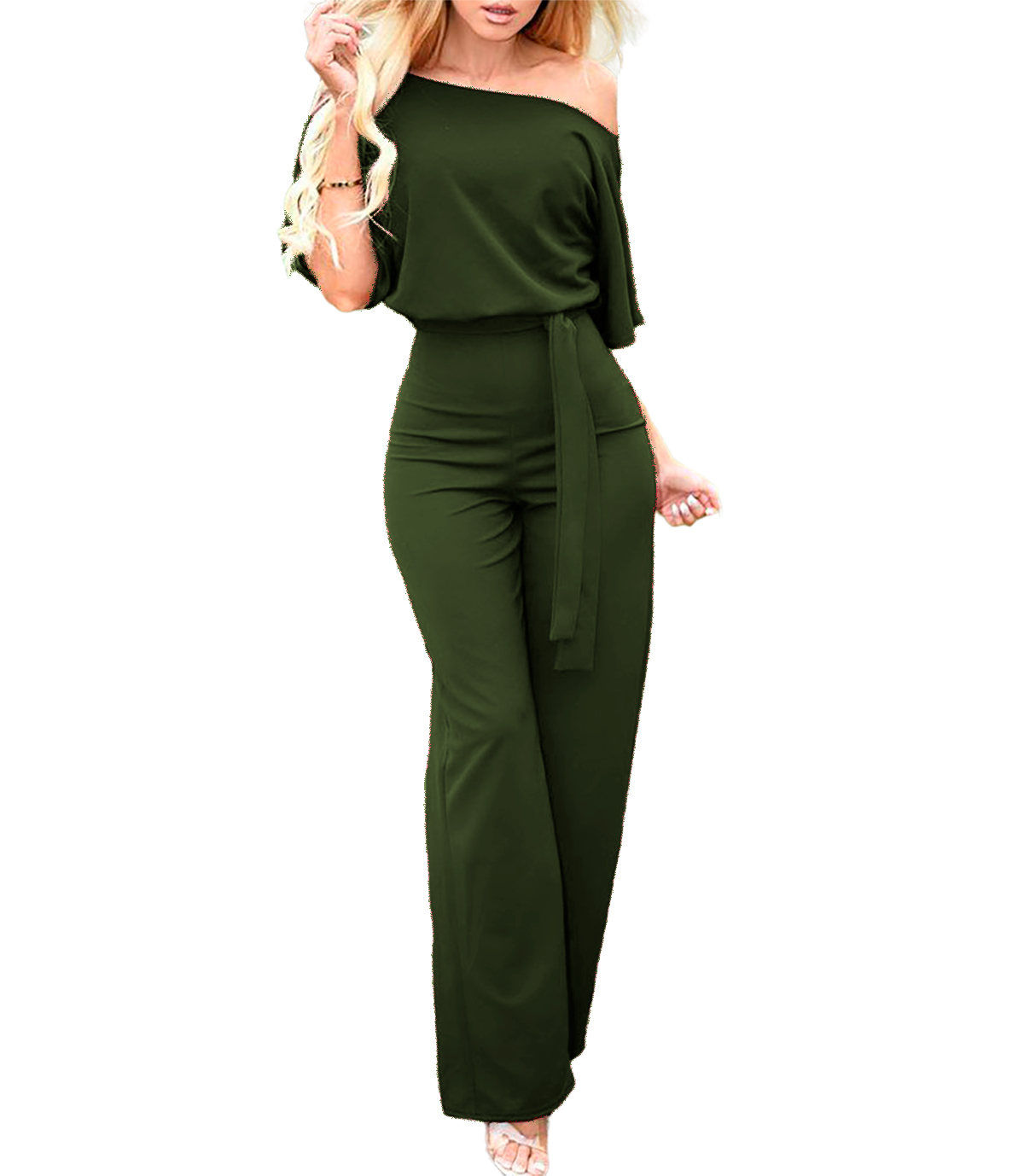 Palazzo asimetrico casual con cinturon