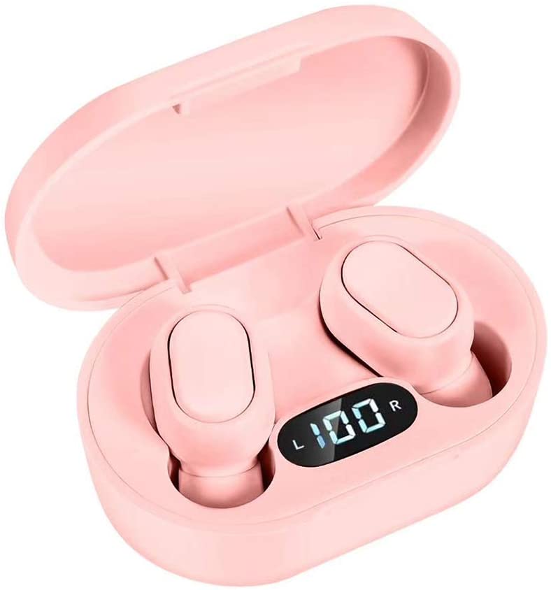 Audifonos Manos Libres Bluetooth rosa con pantalla digital