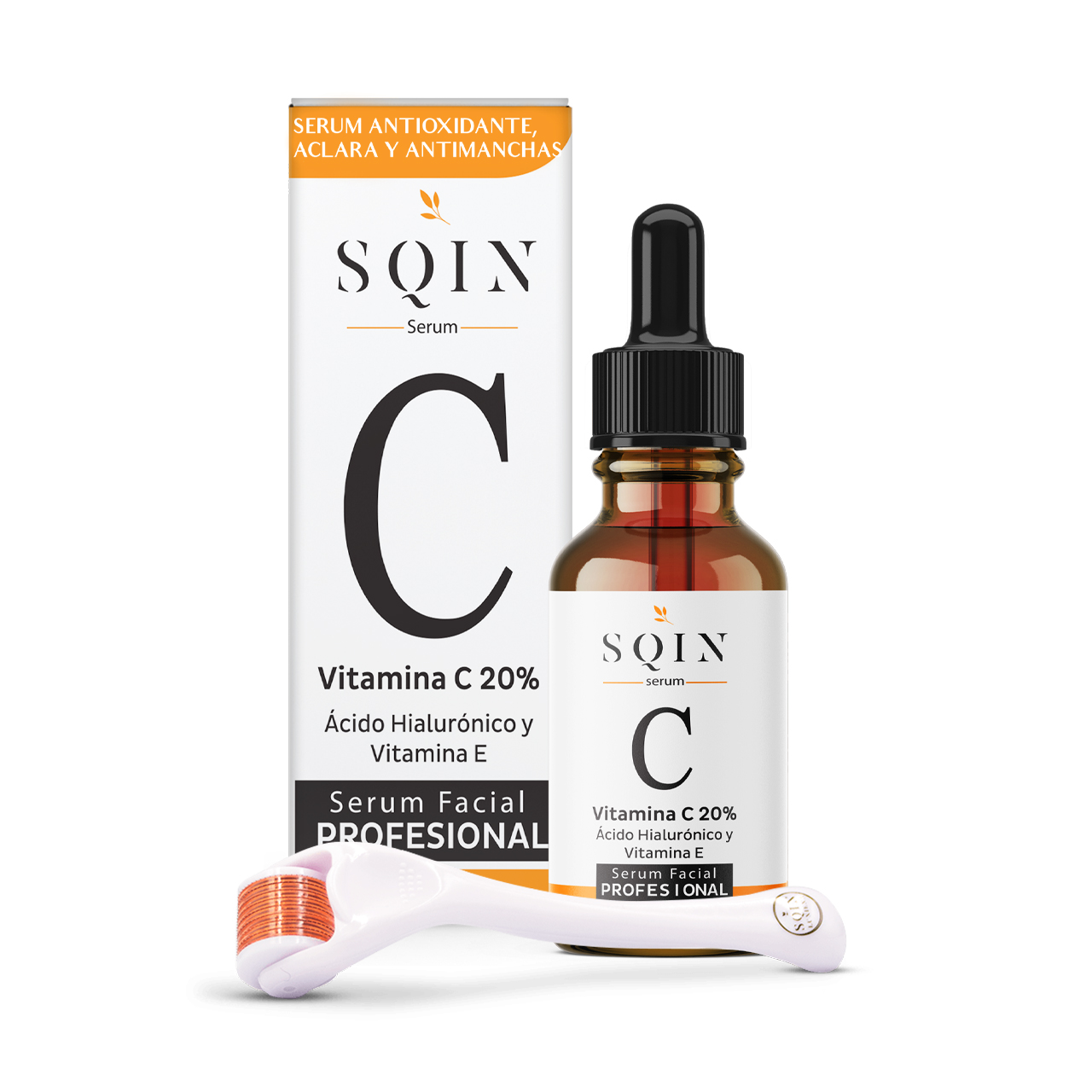 Kit Skincare: Serum de Vitamina C y Acido Hialuronico + Dermaroller 0.5 ...