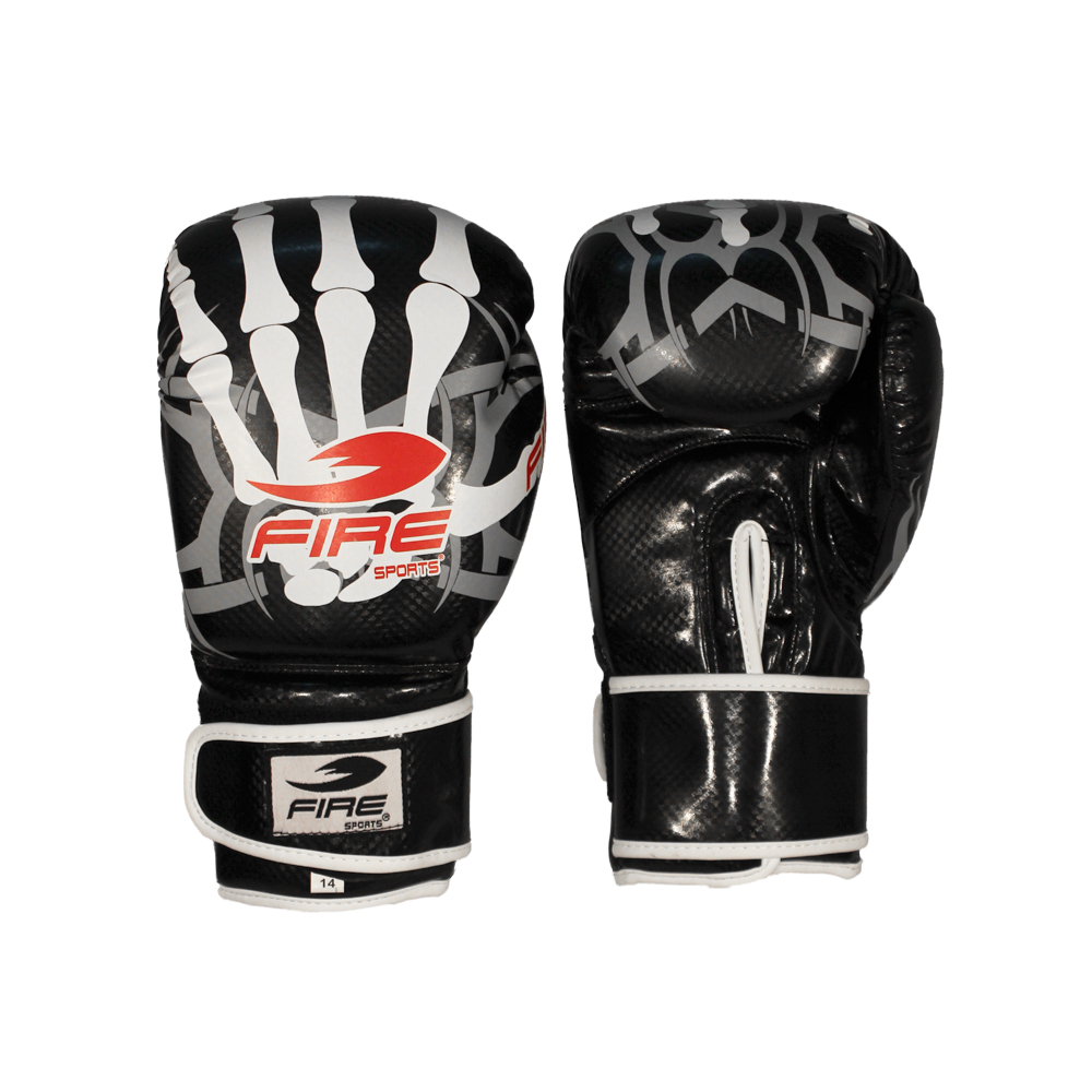 Guantes de Box Fire Sports PVC Boxing Diseño Calavera 12oz y 14oz