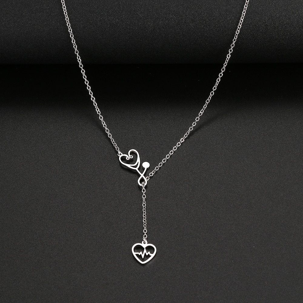 Dama Estetoscopio Collar Forma De Corazón Médico Enfermera