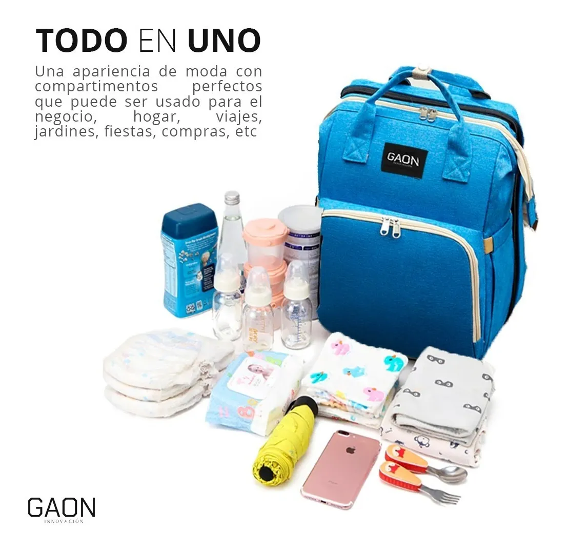 Pañalera tipo Mochila Moderna Multiusos Multifuncional Convertible Termica Con Cambiador