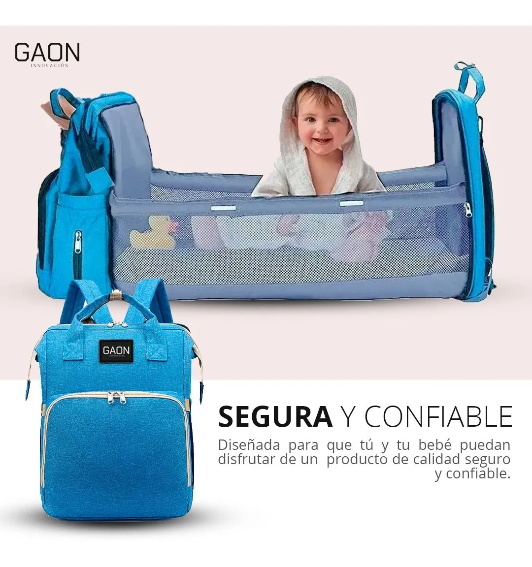 Pañalera tipo Mochila Moderna Multiusos Multifuncional Convertible Termica Con Cambiador
