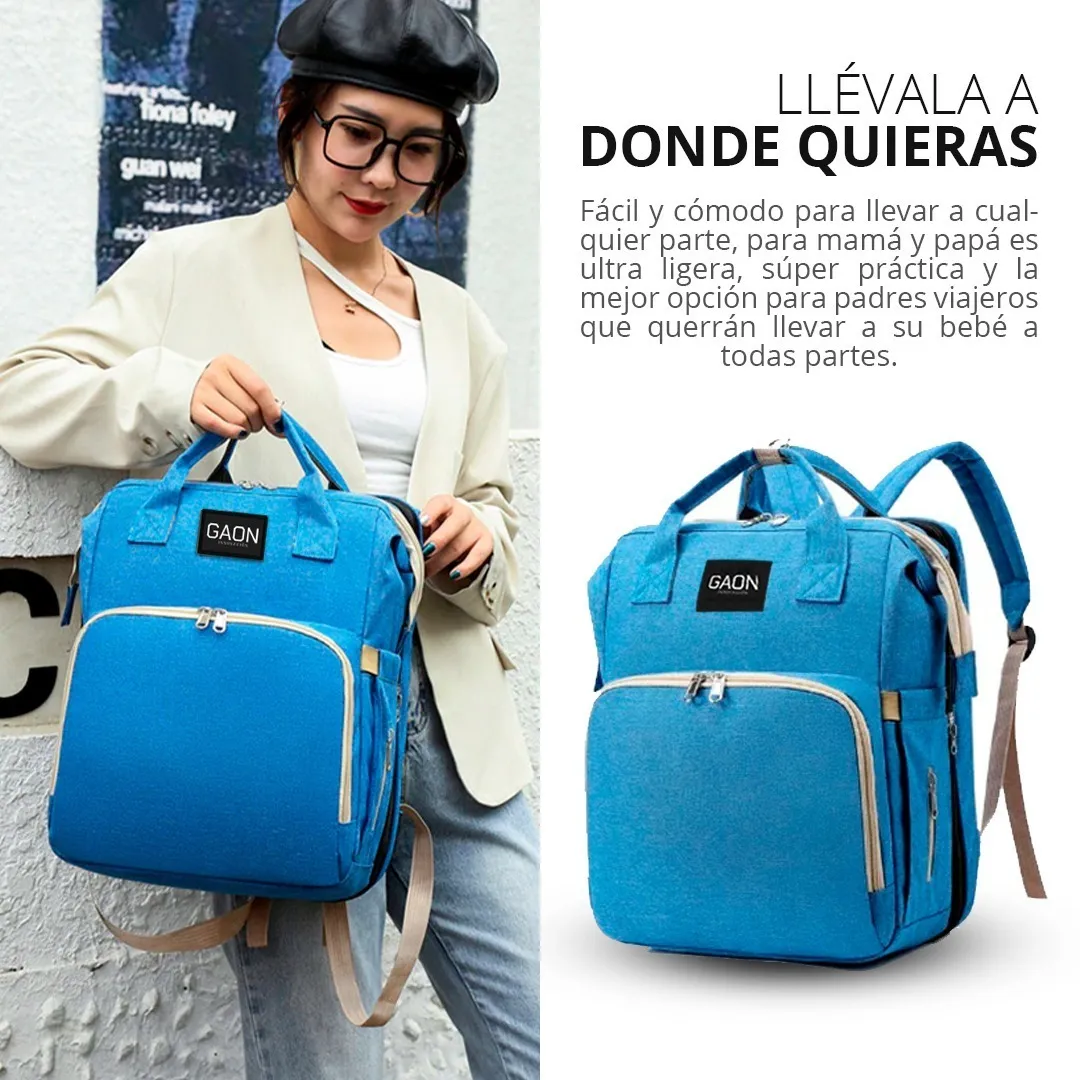 Pañalera tipo Mochila Moderna Multiusos Multifuncional Convertible Termica Con Cambiador