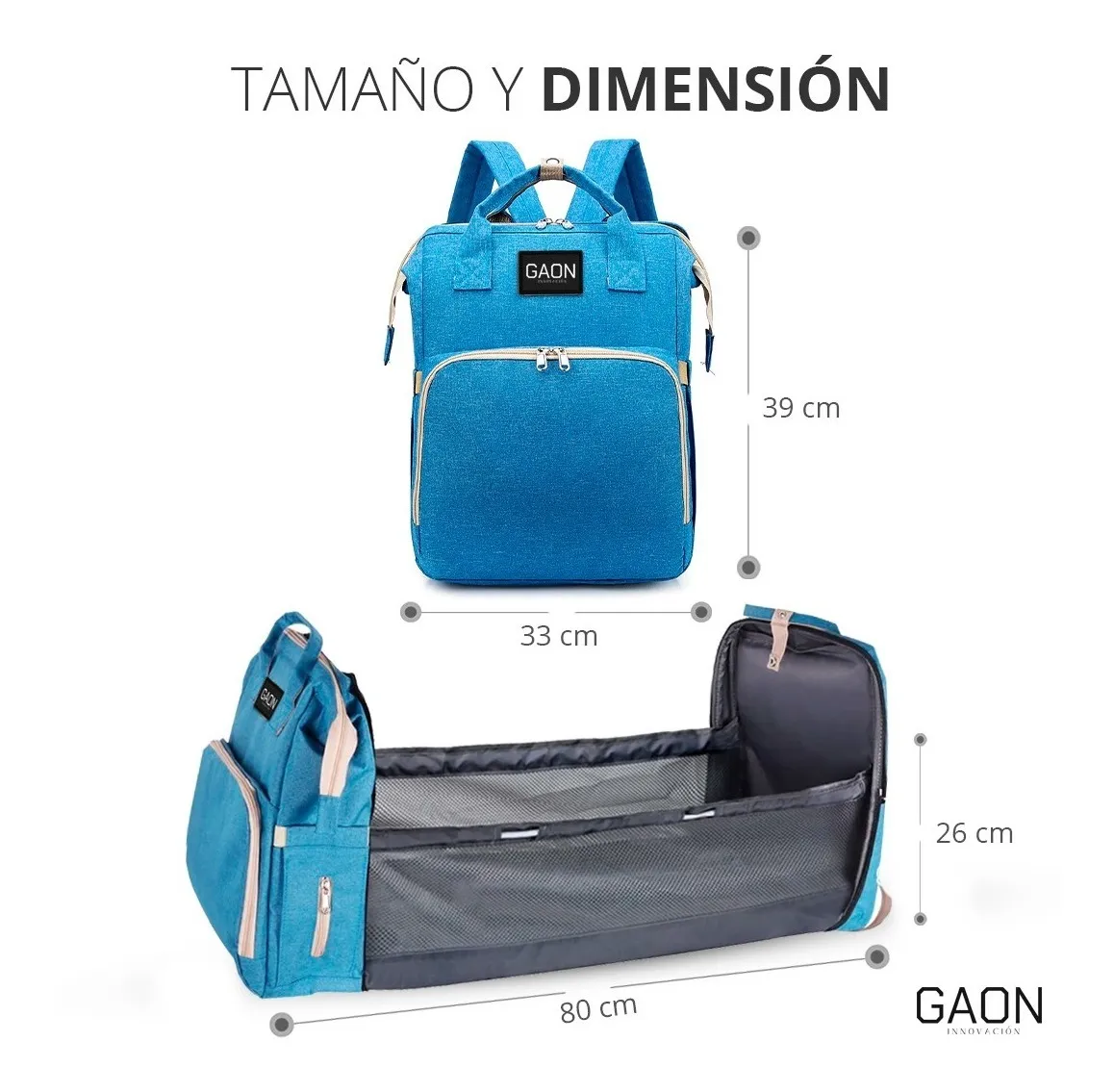 Pañalera tipo Mochila Moderna Multiusos Multifuncional Convertible Termica Con Cambiador