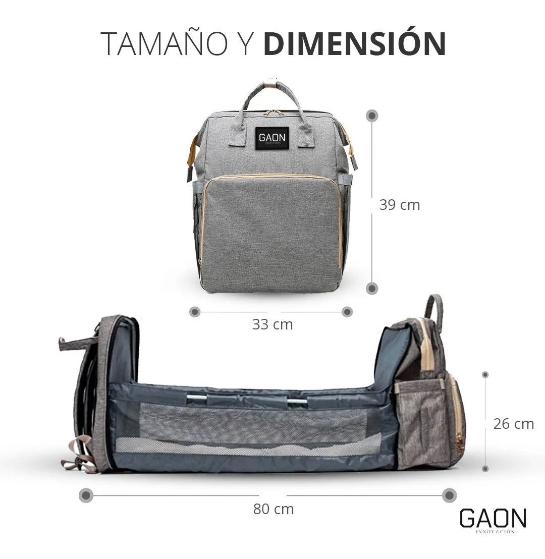 Pañalera tipo Mochila Moderna Multiusos Multifuncional Convertible Termica Con Cambiador