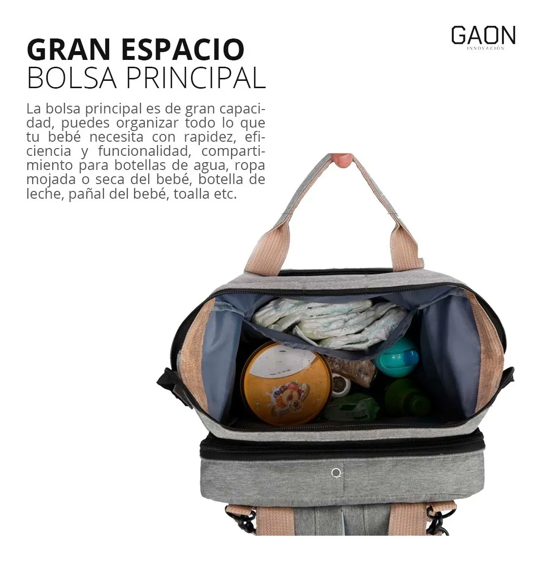 Pañalera tipo Mochila Moderna Multiusos Multifuncional Convertible Termica Con Cambiador