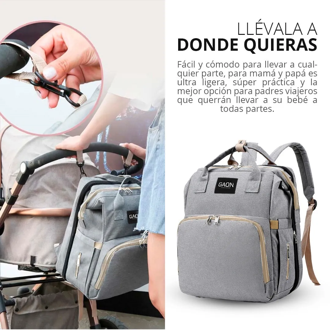 Pañalera tipo Mochila Moderna Multiusos Multifuncional Convertible Termica Con Cambiador