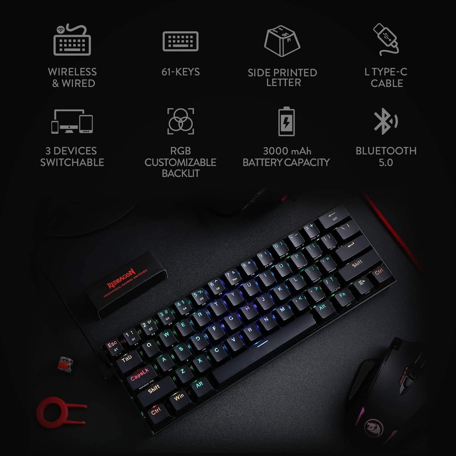 Teclado Redragon Draconic K530