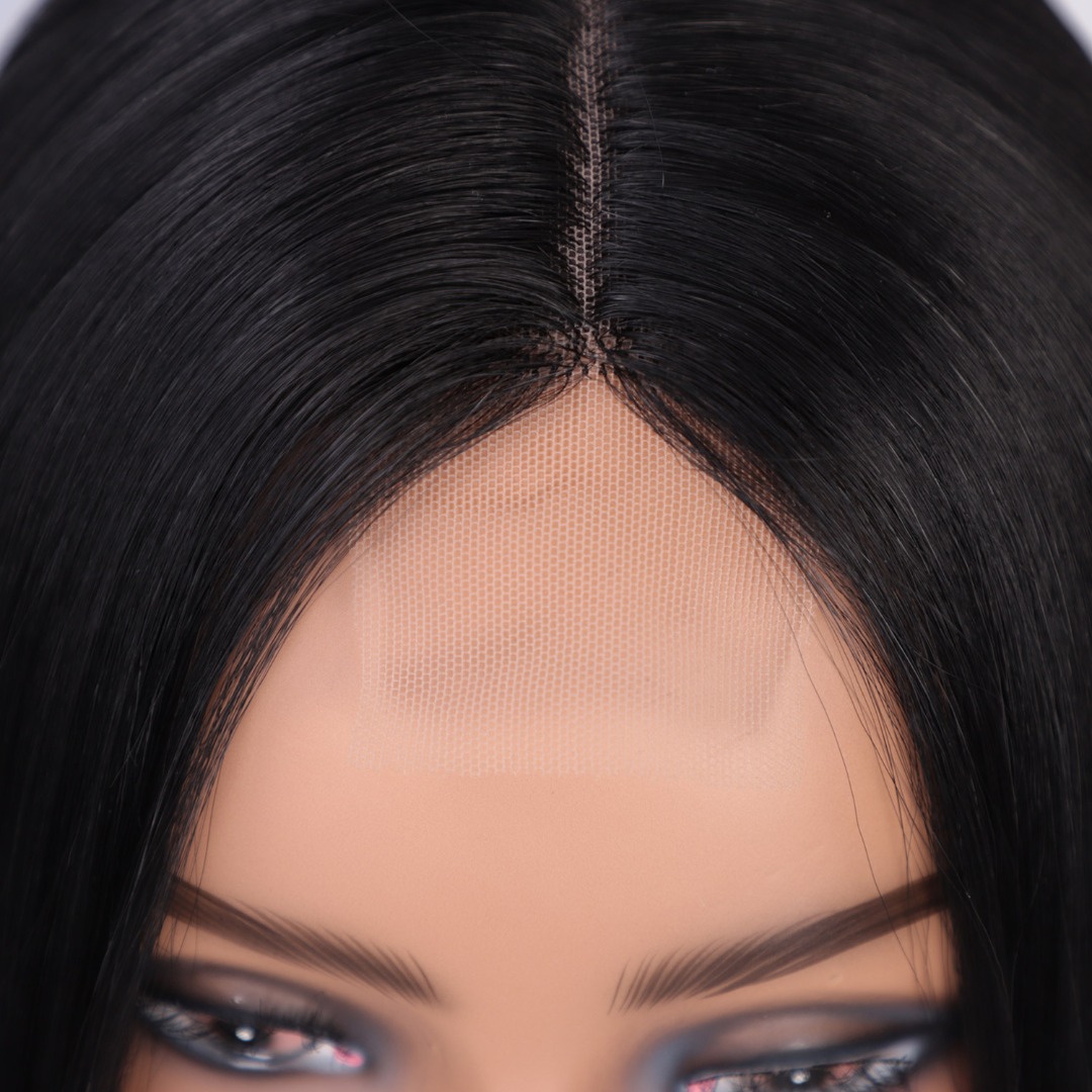 Peluca Lace Front Negra Natural De Excelente Calidad