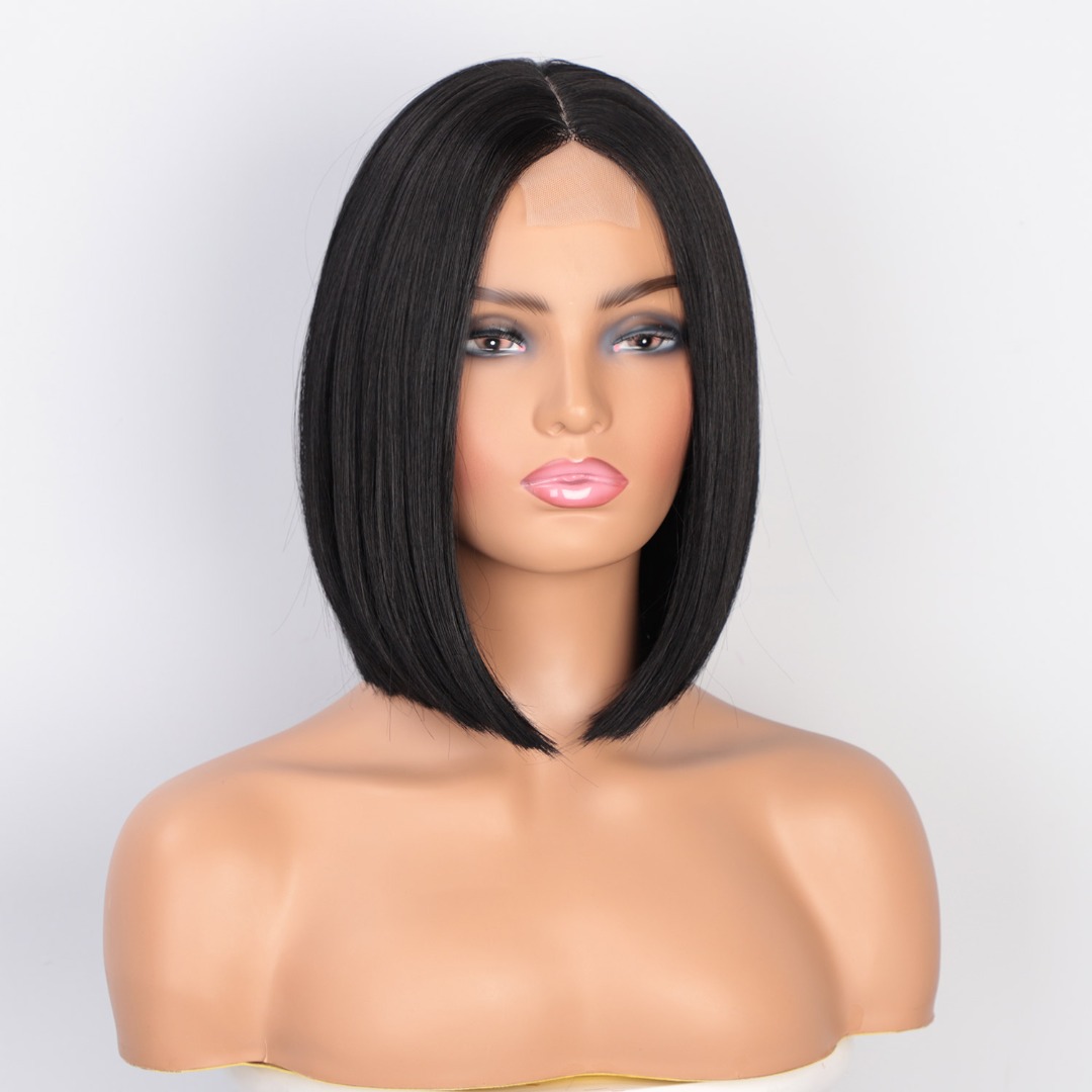 Peluca Lace Front Negra Natural De Excelente Calidad